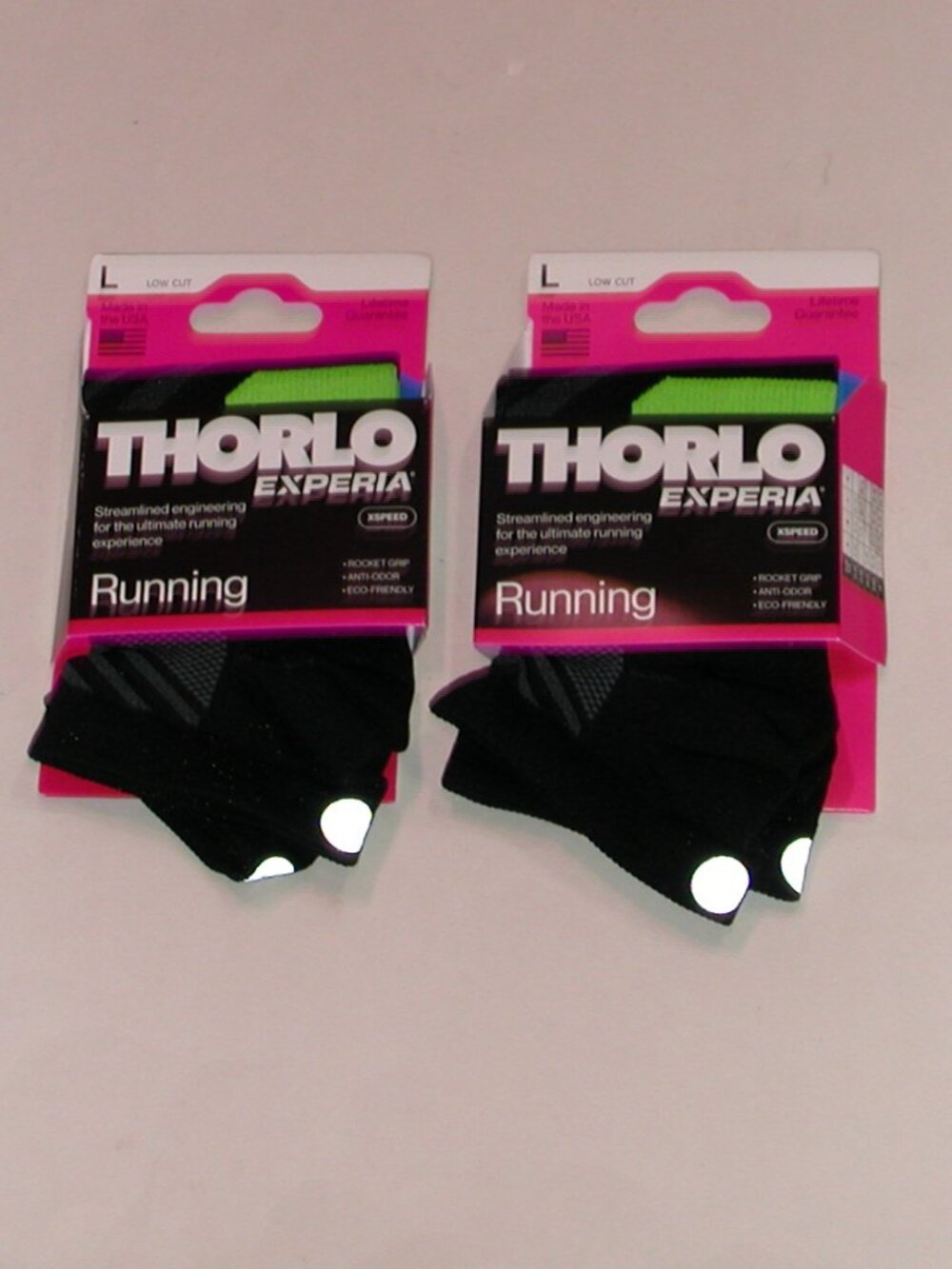 2 Pairs Thorlo Experia X SPEED Running Ultra Light Low-Cut Socks Men's LG Black